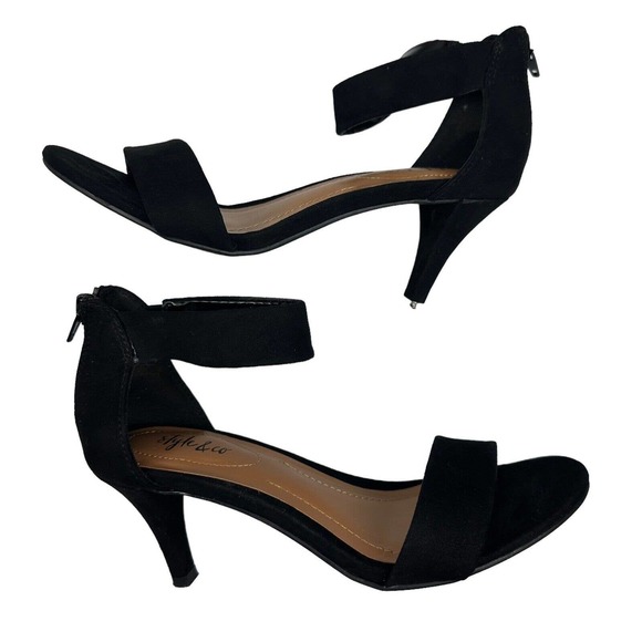 Style & Co Paycee Dress Sandals Black Sz 5 *DEFECT - Picture 1 of 8